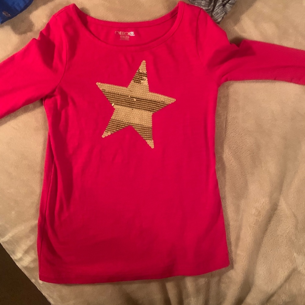 Red Kids Shirt with Gold Star